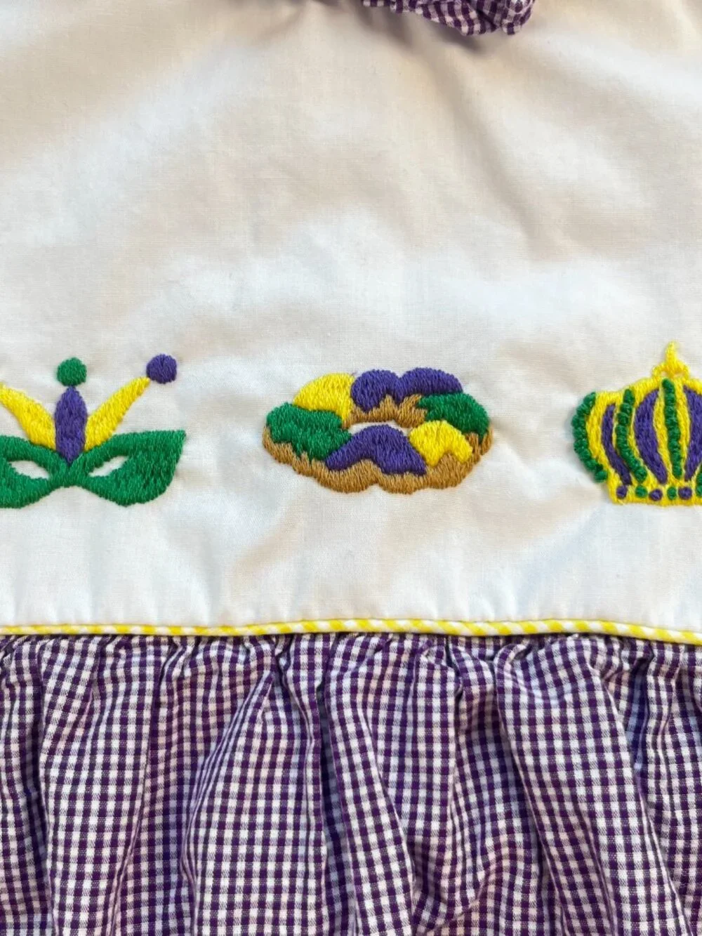 Banbury Cross New Orleans Mardi Gras Bubble Romper Girls 2T Boutique Embroidered